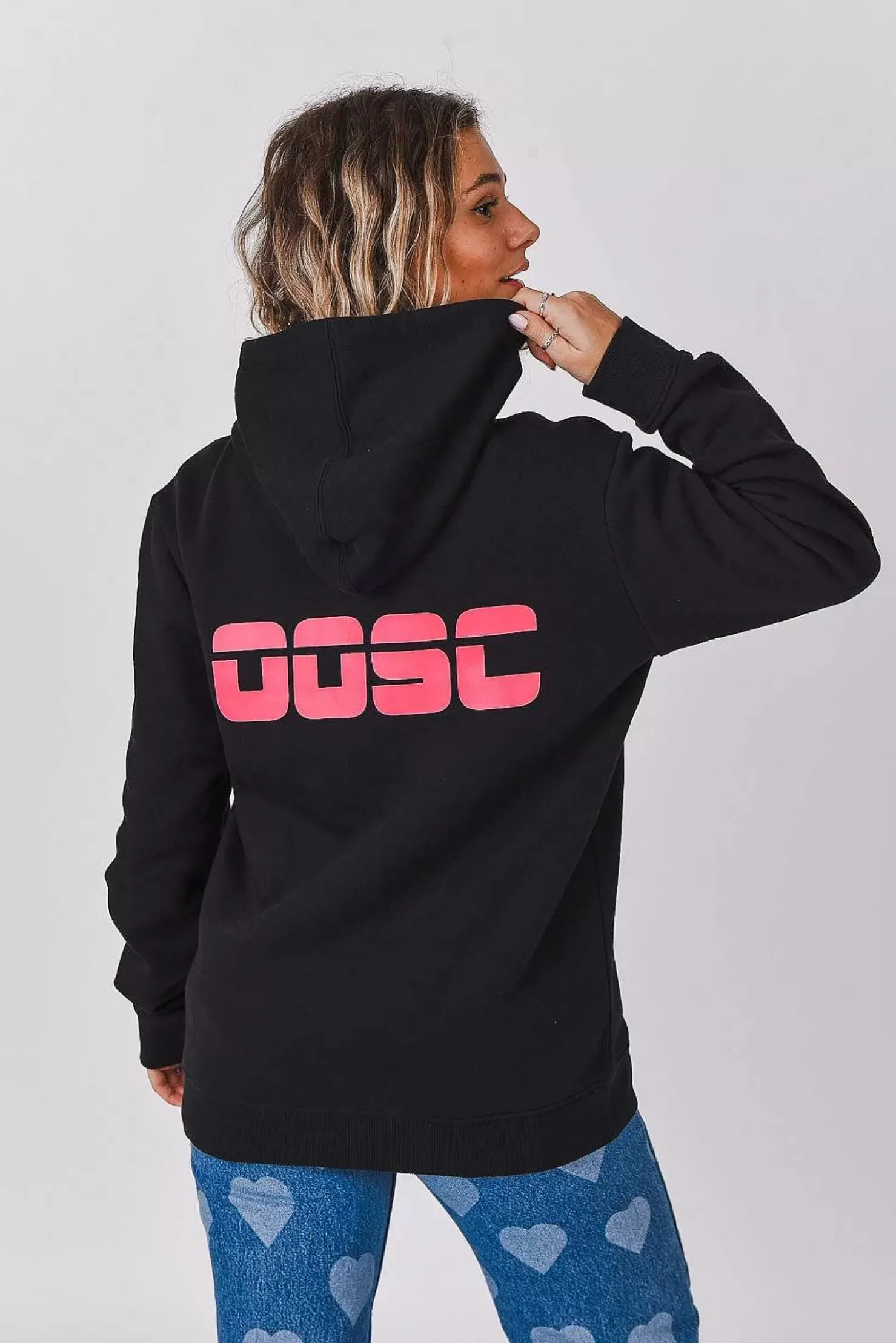 Women OOSC Hoodies>Retro Hoodie - Black
