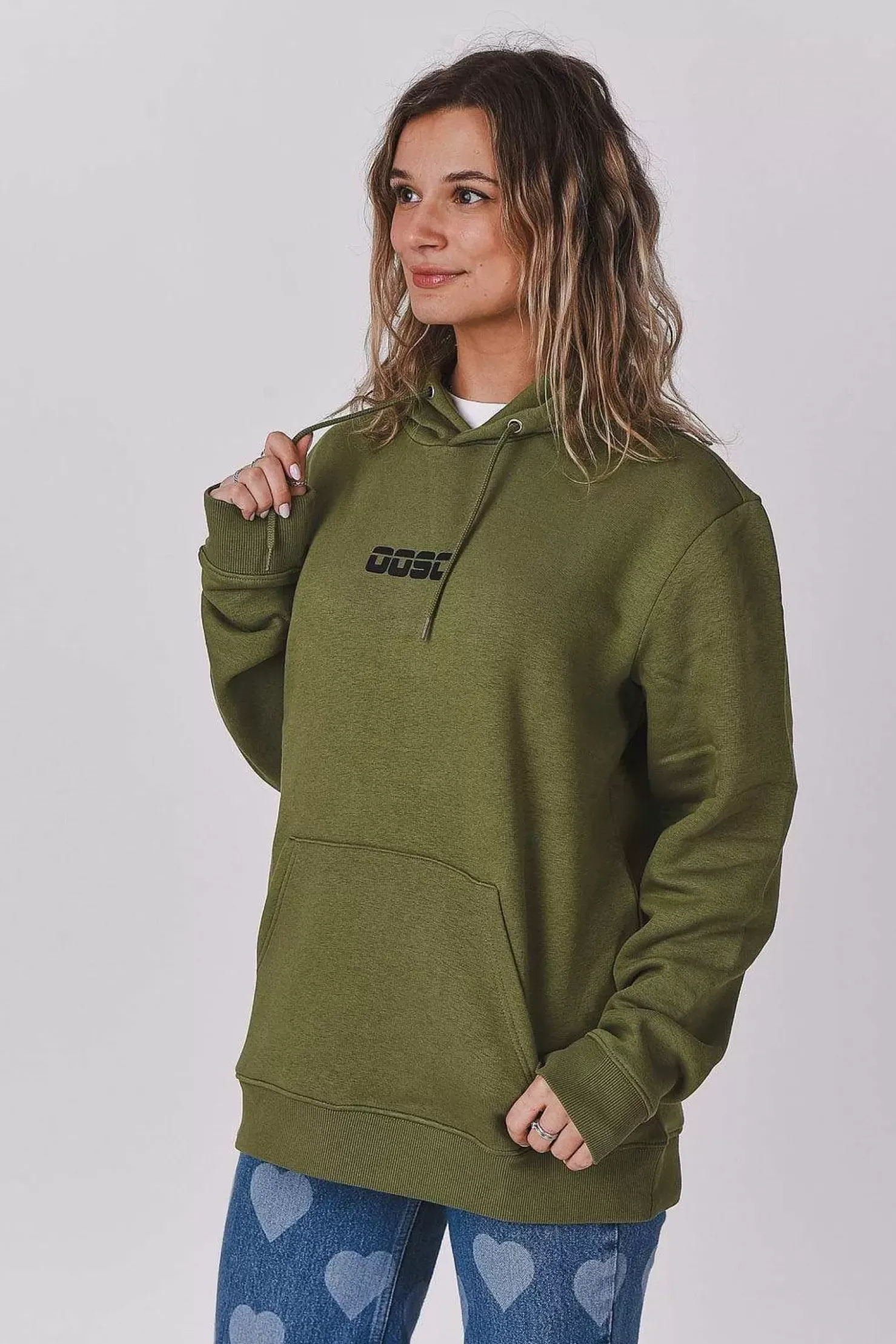 Women OOSC Hoodies>Retro Hoodie - Khaki
