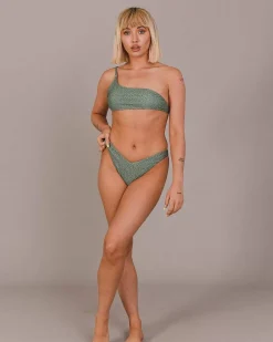 Women OOSC Bikinis>Sahara Sage Cold Shoulder Bikini Top