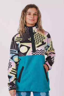 Women OOSC Fleece>Saved By The Bell Fleece Teal - Women'S