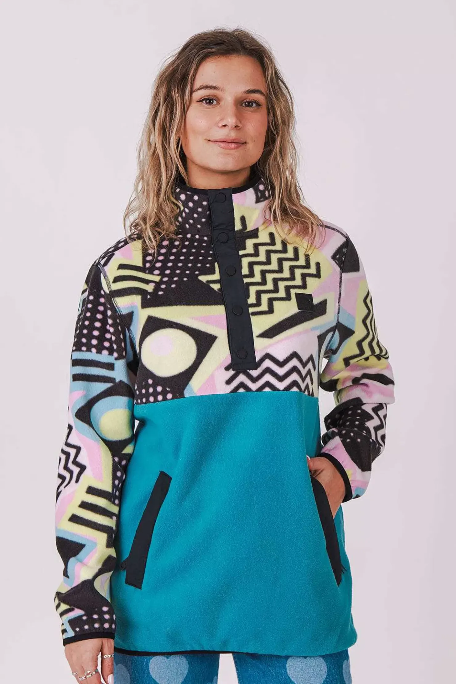 Women OOSC Fleece>Saved By The Bell Fleece Teal - Women'S
