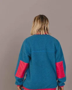 Women OOSC Fleece>Sherpa Fleece Jacket Blue / Pink - Women'S
