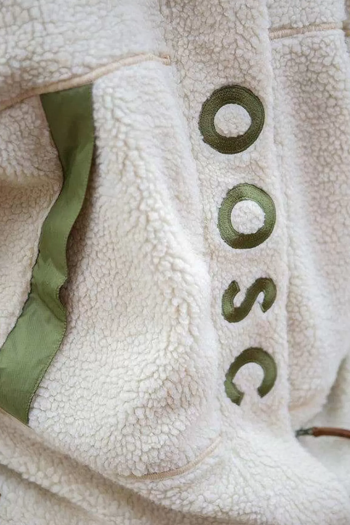 Women OOSC Fleece>Sherpa Fleece Jacket Cream / Khaki - Women'S