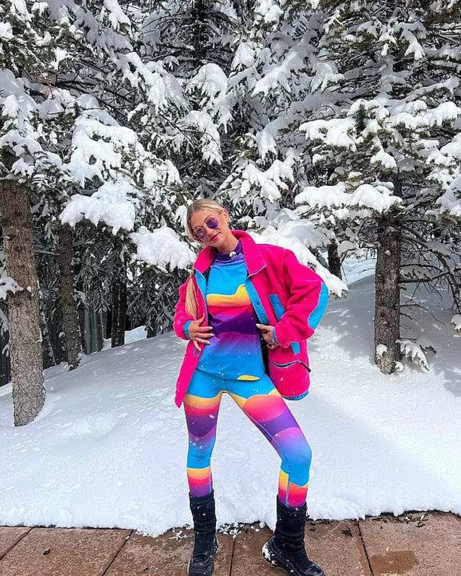 Women OOSC Fleece>Sherpa Fleece Jacket Pink / Blue - Women'S