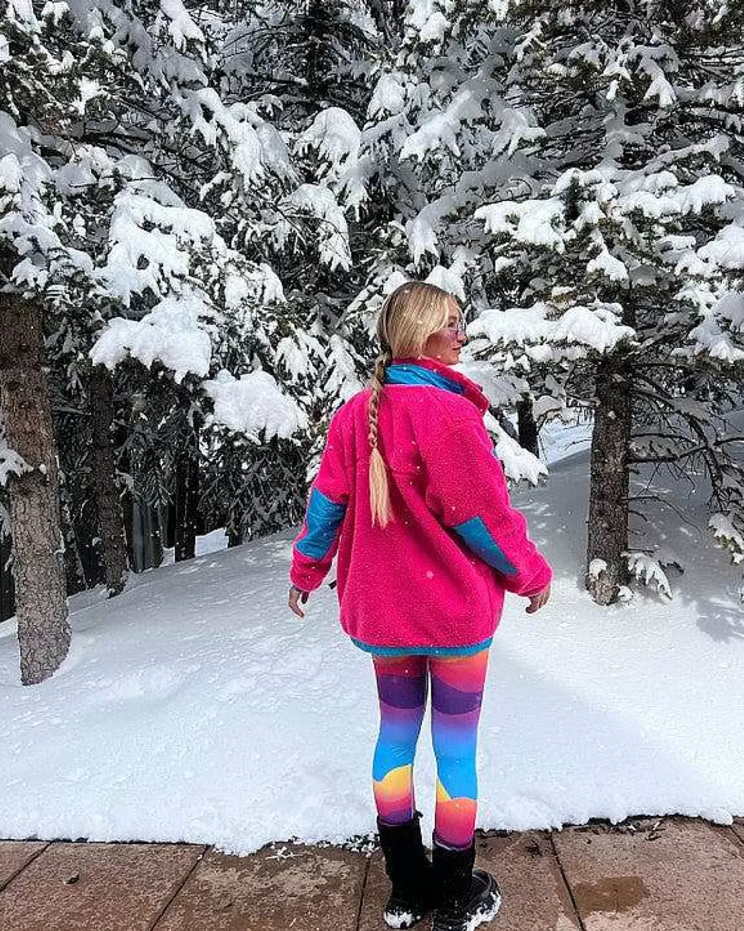 Women OOSC Fleece>Sherpa Fleece Jacket Pink / Blue - Women'S