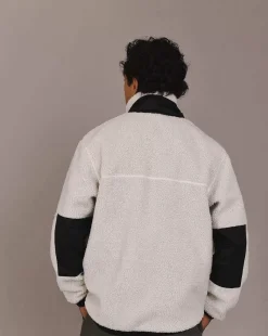 Men OOSC Fleeces>Sherpa Fleece Jacket White / Black - Men'S