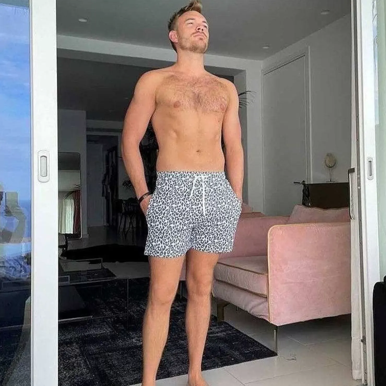 Men OOSC Swim Shorts>Snow Leopard Men'S Swim Shorts