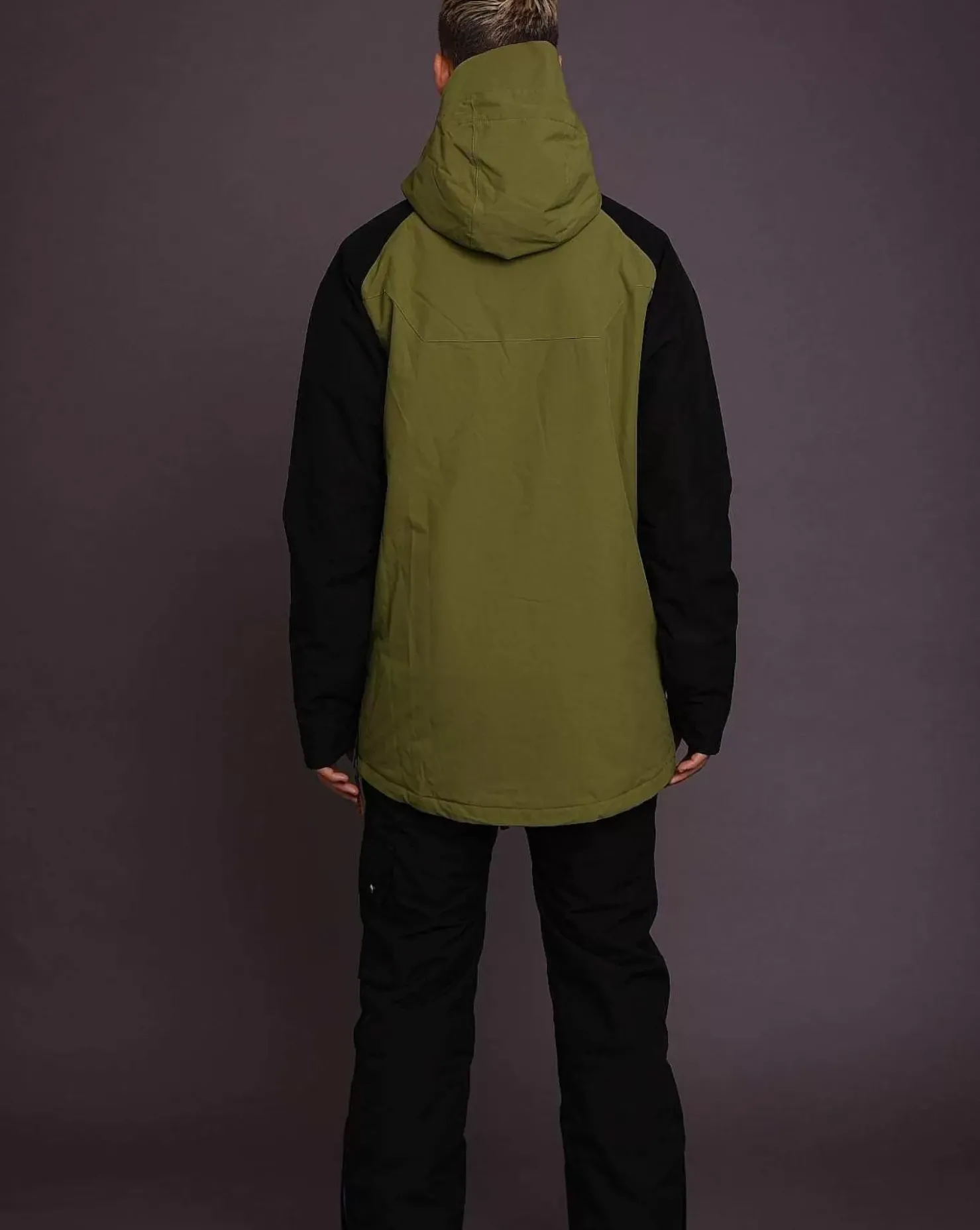 Men OOSC Snow Jackets>Snow Park Overhead Jacket - Orange & Khaki