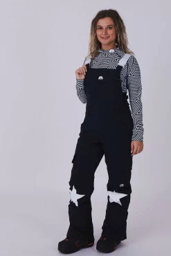 Women OOSC Snow Pants / Bibs>Yeh Girl Ski & Snowboard Bib Pant - Katie Ormerod Black Stars Signature Line