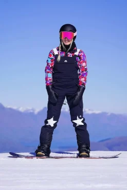 Women OOSC Yeh Girl Jackets & Bib Pants>Yeh Girl Ski & Snowboard Bib Pant - Katie Ormerod Black Stars Signature Line