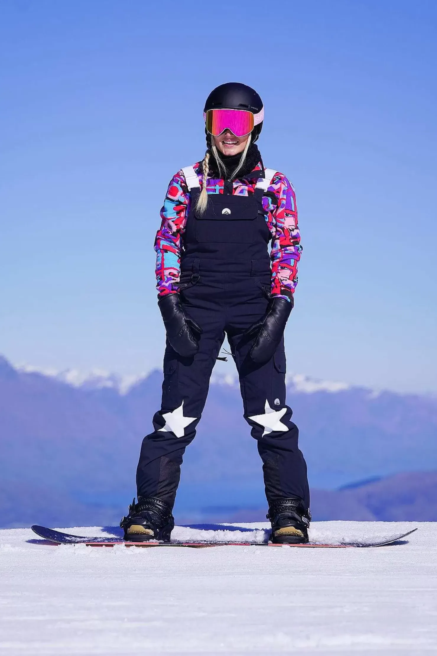 Women OOSC Yeh Girl Jackets & Bib Pants>Yeh Girl Ski & Snowboard Bib Pant - Katie Ormerod Black Stars Signature Line