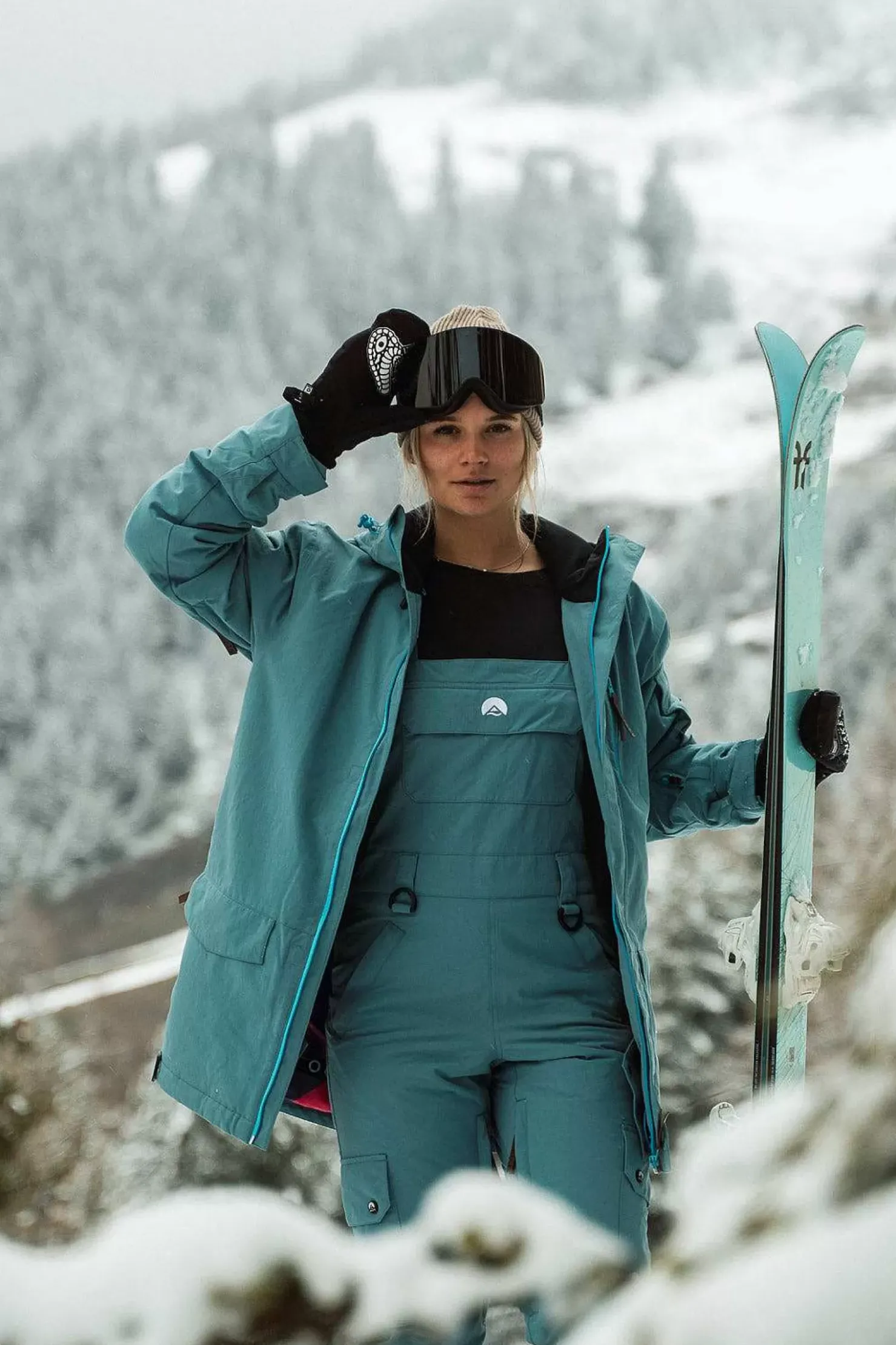 Women OOSC Yeh Girl Jackets & Bib Pants>Yeh Girl Ski & Snowboard Jacket Teal