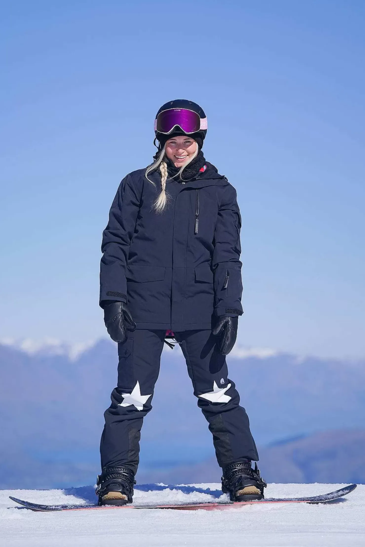 Women OOSC Snow Jackets>Yeh Girl Ski & Snowboard Jacket - Katie Ormerod Black Stars Signature Line
