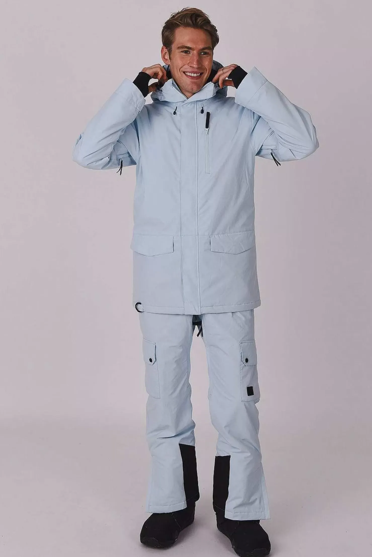 Men OOSC Yeh Man Jackets & Bib Pants>Yeh Man Jacket Ice Blue