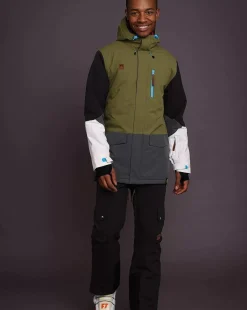 Men OOSC Snow Jackets>Yeh Man Men'S Ski & Snowboard Jacket - Khaki, Grey, Black
