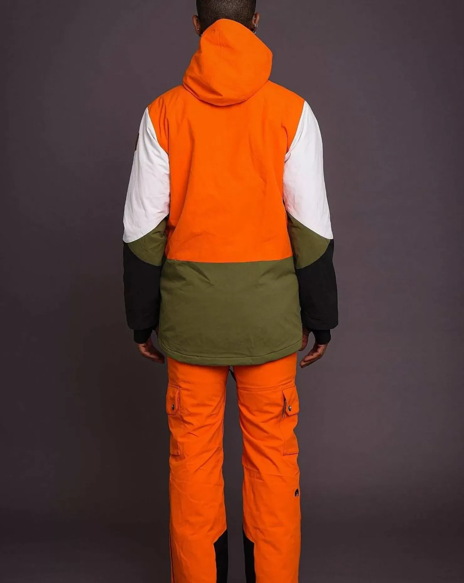 Men OOSC Snow Jackets>Yeh Man Men'S Ski & Snowboard Jacket - Orange, Khaki & White