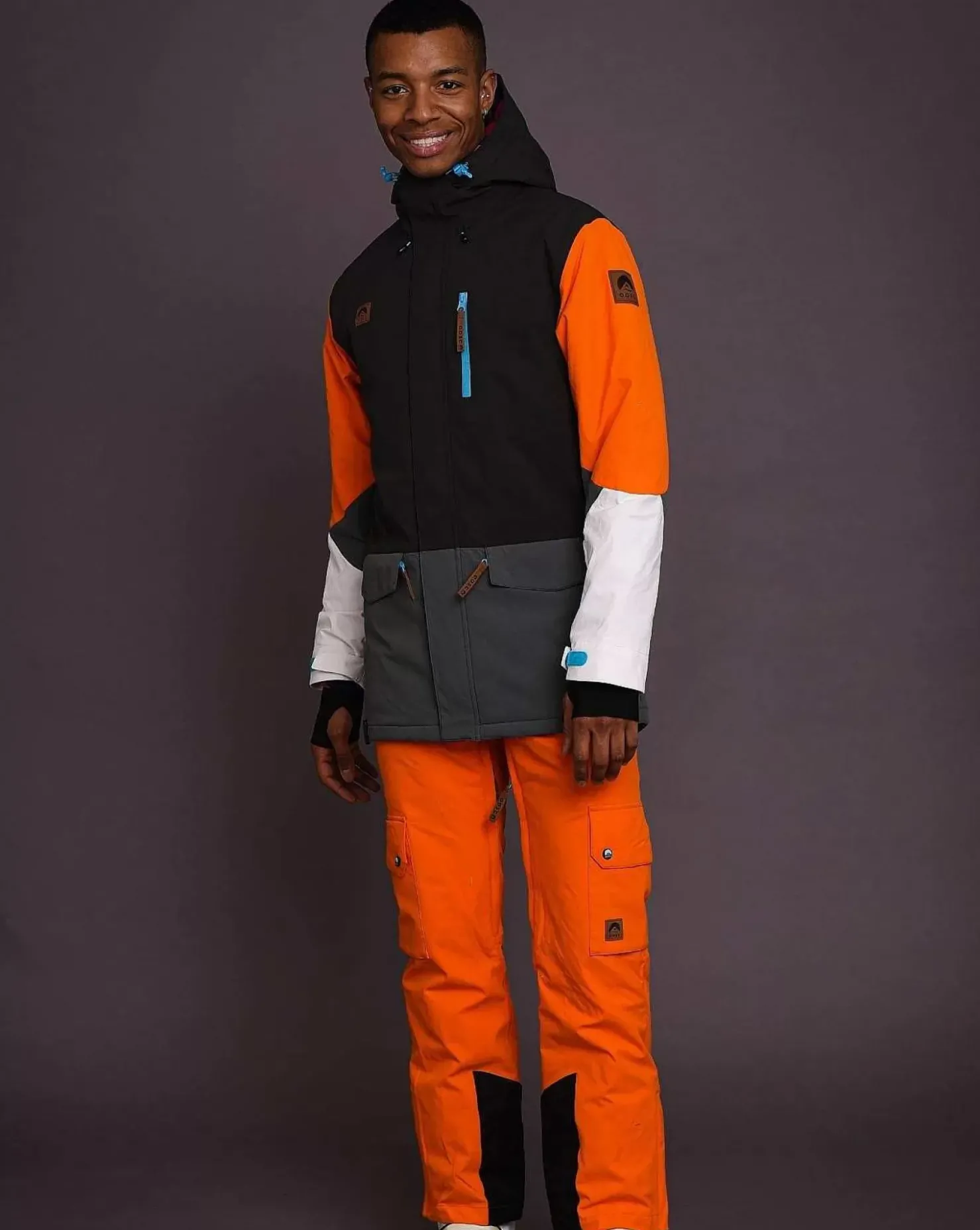 Men OOSC Snow Jackets>Yeh Man Men'S Ski & Snowboard Jacket - Black, Grey & Orange
