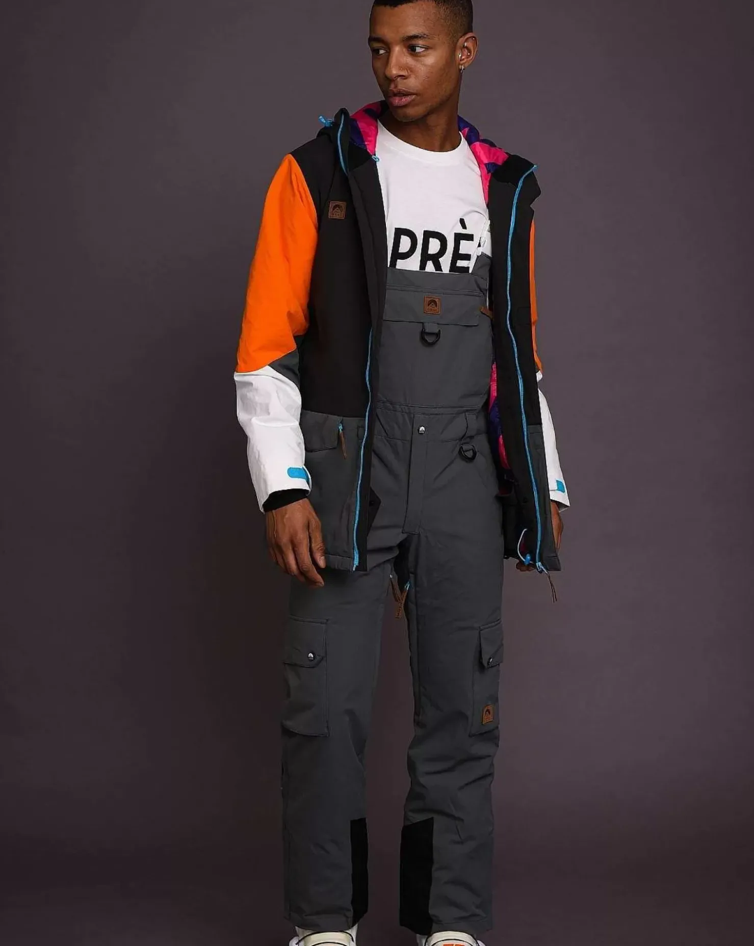 Men OOSC Snow Jackets>Yeh Man Men'S Ski & Snowboard Jacket - Black, Grey & Orange