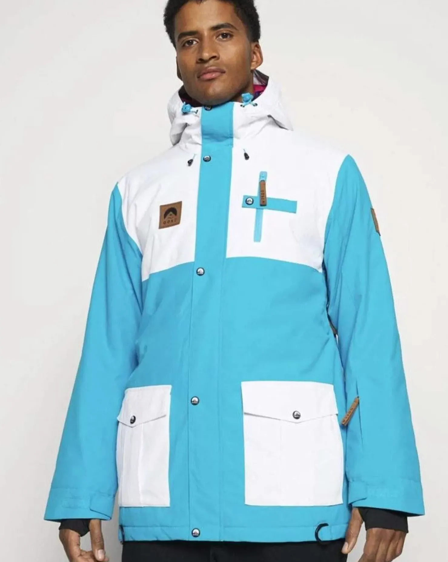 Men OOSC Snow Jackets>Yeh Man Men'S Ski Snowboard Jacket - Blue & White