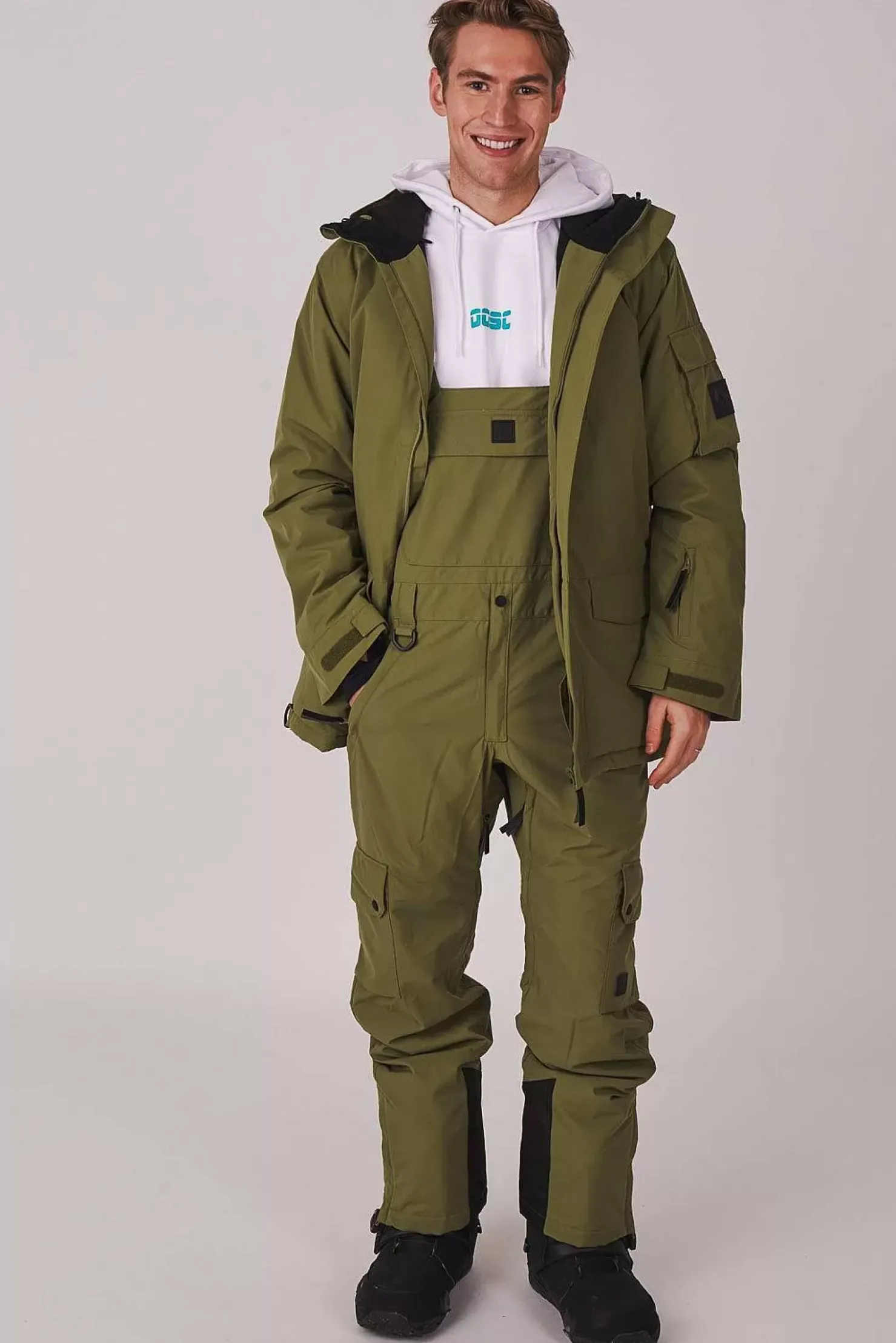 Men OOSC Yeh Man Jackets & Bib Pants>Yeh Man Ski & Snowboard Bib Pant - Khaki