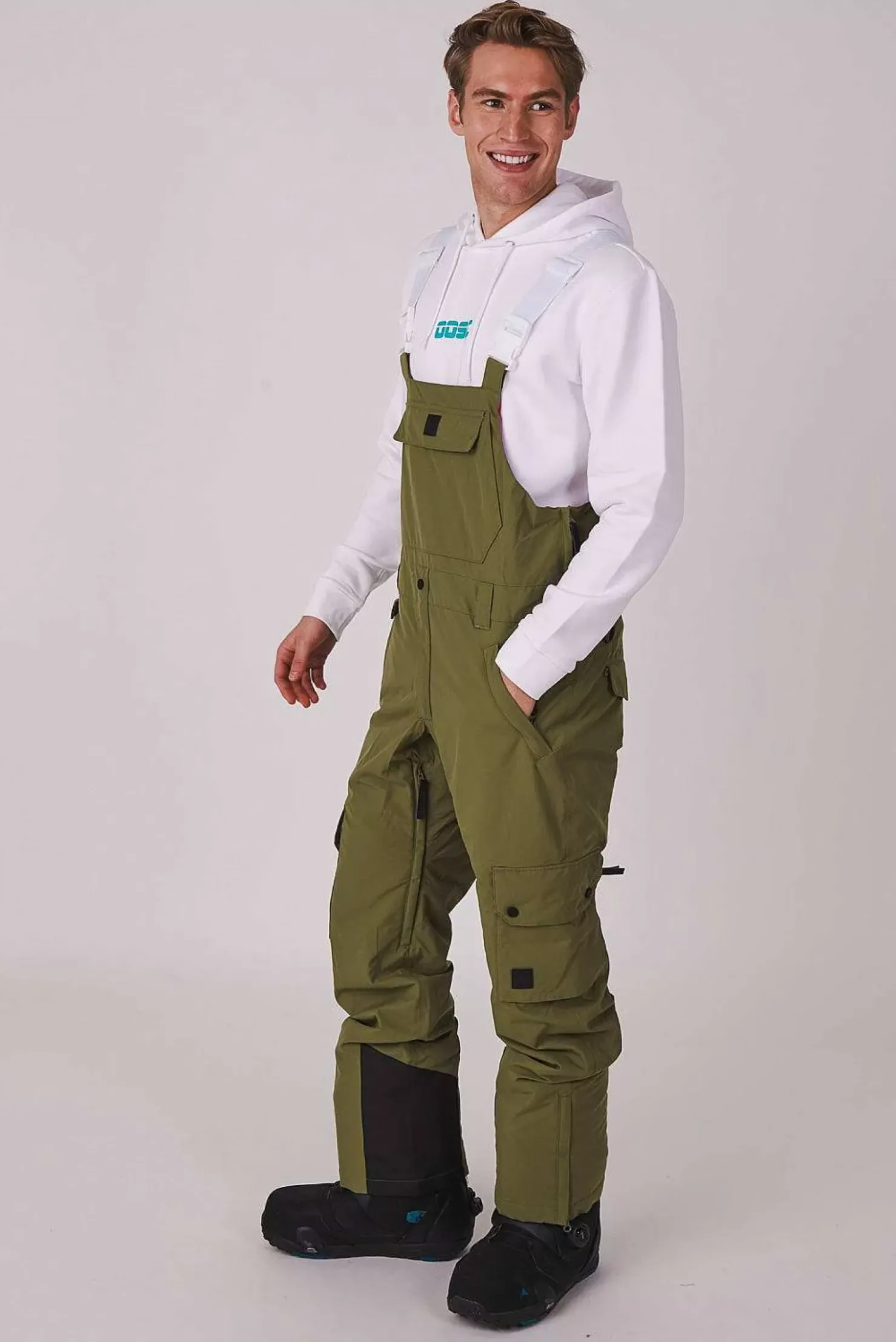 Men OOSC Snow Pants / Bibs>Yeh Man Ski & Snowboard Bib Pant - Khaki